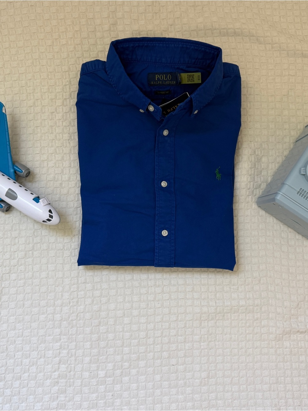 Polo by Ralph Lauren Slim Fit Button-Down Shirt in Royal Blue with Green Pony